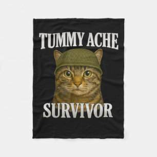 Cobertor De Velo Tummy Ache Sobrevivente Cat Meme Engraçado Giften