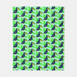 Cobertor De Velo Turistas Tropicais E Folhas