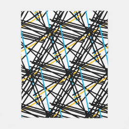 Cobertor De Velo Turquesa Amarela Negra Linhas de Cruzamento de Cri