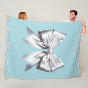 Cobertor De Velo Turquesa Azul de Ovo de Robin Grande Laço Branco N
