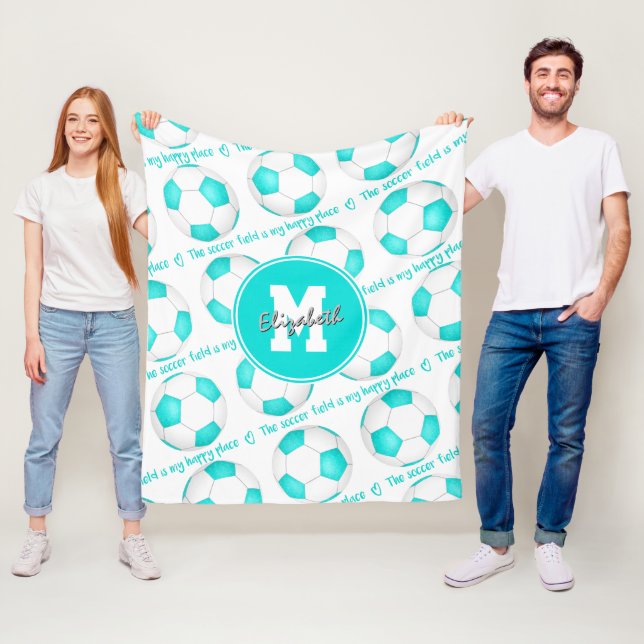 Cobertor De Velo Turquesa feminina O campo de futebol é o meu lugar (In Situ)