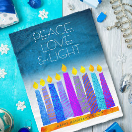 Cobertor De Velo Turquesa Hanukkah vela paz amor moderno
