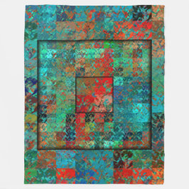 Cobertor De Velo Turquesa louca e quadrados vermelhos e pretos