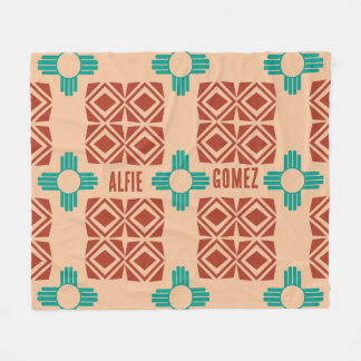 Cobertor De Velo Turquesa Zia Tribal Brown Tan