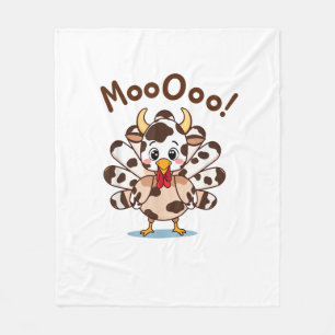 Cobertor De Velo Turquia Moo Vaca Figurino Bonito Graças Engraçado