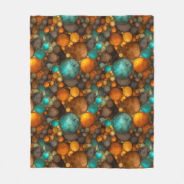 Cobertor De Velo Turquoise Brown Abstract Fractal Pattern
