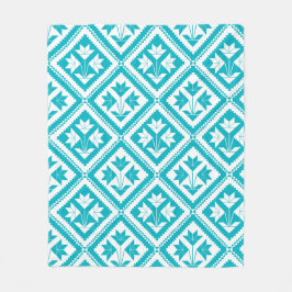 Cobertor De Velo Turquoise Floral Quilt Fleece Blanket