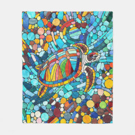 Cobertor De Velo Turtle Colorful mosaico art