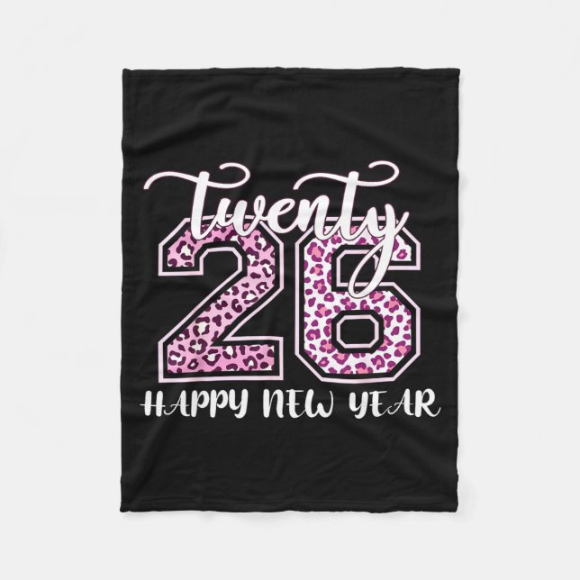 Cobertor De Velo Twenty 26 2026 Happy New Year Leopard Pattern Wome (Frente)