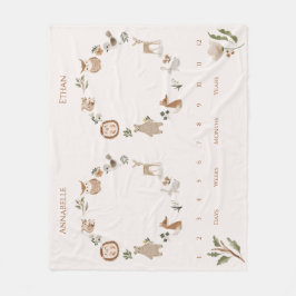 Cobertor De Velo Twin Baby Milestone Boho Woodland