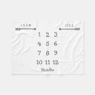 Cobertor De Velo Twin de Seta Moderna Milestone Baby Blanket