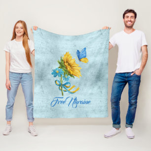 Cobertor De Velo Ucrânia, Girassol e borboleta