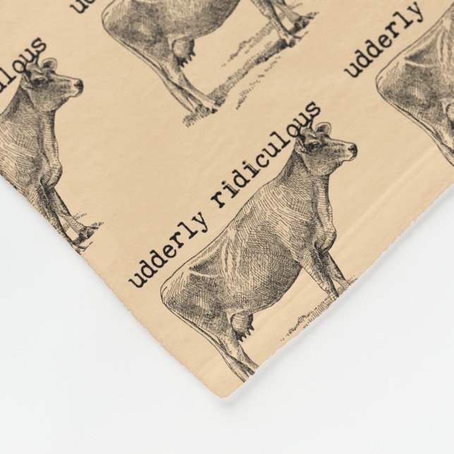 Cobertor De Velo Udderly Ridiculous Punny Cow (Quina)