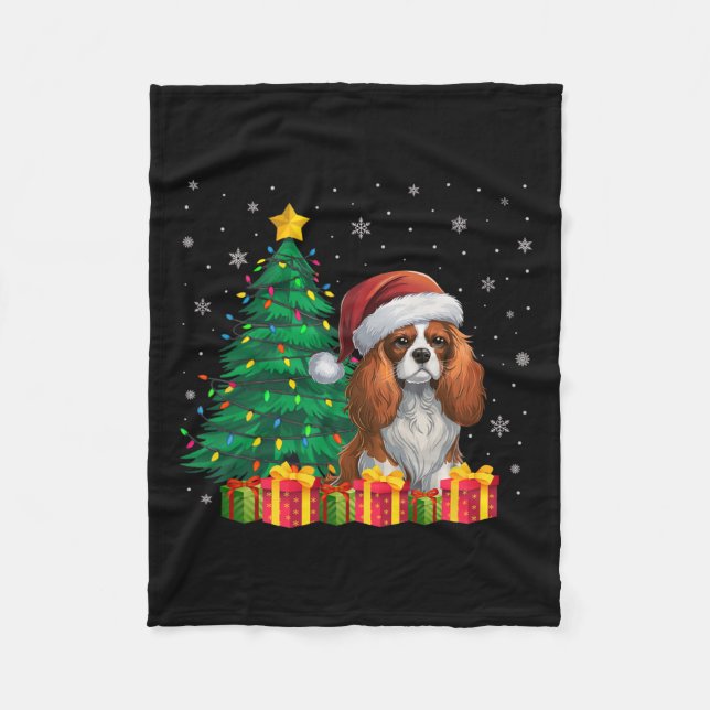 Cobertor De Velo Ugly Cavalier King Charles Spaniel Santa Hat Xmas (Frente)