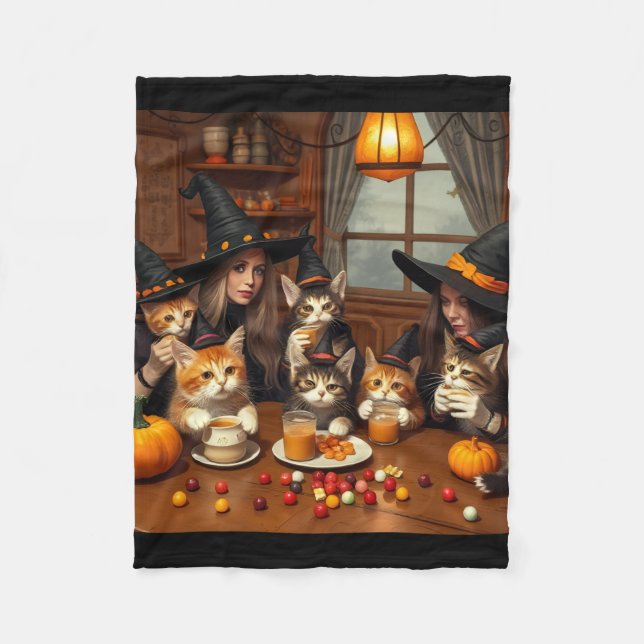 Cobertor De Velo Ultimate Quirky Halloween WitCafé - Cats Chaos (Frente)