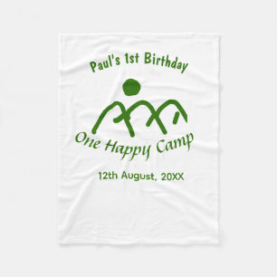 Cobertor De Velo Um acampamento feliz montanha verde sol aniversári