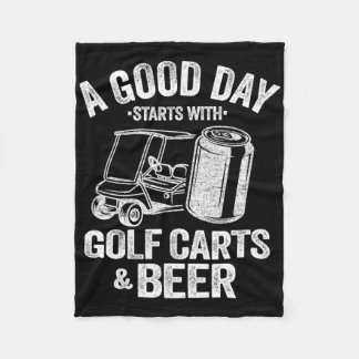 Cobertor De Velo Um Bom Dia Começa Com Carrinhos De Golfe E Cerveja