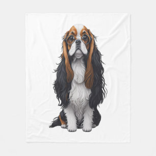 Cobertor De Velo Um cachorro bonito Rei Charles Spaniel