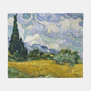 Cobertor De Velo Um Campo de Trigo com Ciprestes Van Gogh