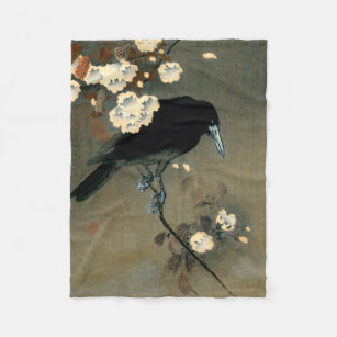 Cobertor De Velo Um corvo e uma flor pelo vintage de Ohara Koson