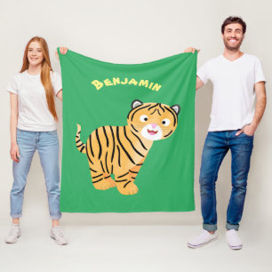 Cobertor De Velo Um desenho animado de tigre feliz