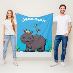 Cobertor De Velo Um hipopótamo engraçado bonito com desenhos animad