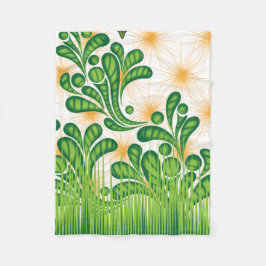 Cobertor De Velo Um padrão artístico verde e dourado representando 