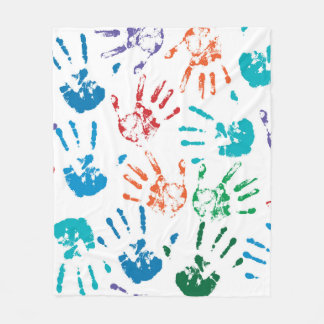 Cobertor De Velo Um padrão incolor de mãos humanas multicoloridas n