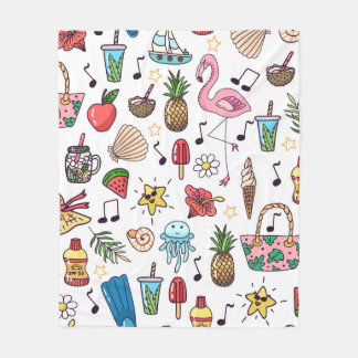 Cobertor De Velo Um padrão perfeito com elementos de verão. ilustra