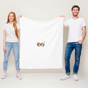 Cobertor De Velo um pássaro marrom e branco com asas grandes