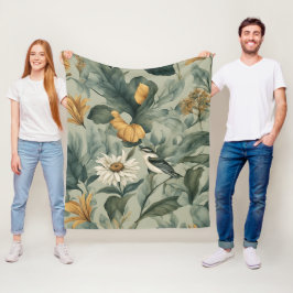 Cobertor De Velo Um pássaro pequeno pelas flores