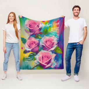 Cobertor De Velo Um Poema de Amor de Mãe Rosas Cor-de-Rosa Ousadas