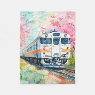 Cobertor De Velo Um Trem na Primavera