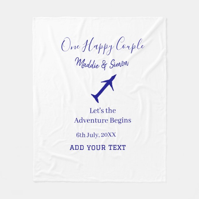 Cobertor De Velo Uma aventura de vamos feliz começa a co-casamento (Frente)