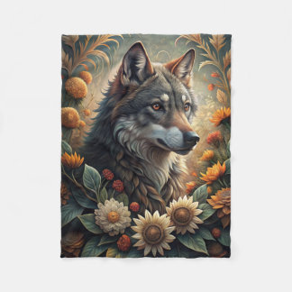Cobertor De Velo Uma Bela Floresta Wolf Fleece Blanket