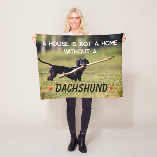 Cobertor De Velo Uma Casa Não Um Cachorro De Dachshund Em Casa