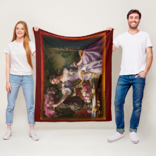 Cobertor De Velo Uma Dama Em Um Vestido Lilac Com Flores