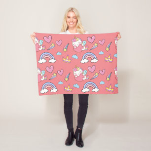 Cobertor De Velo Uma Festa de aniversário Mágica de Padrão de Unicó