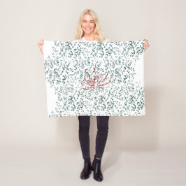 Cobertor De Velo uma flor vermelha sobre fundo preto