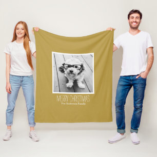 Cobertor De Velo Uma Foto de Natal Moderno e Dourado