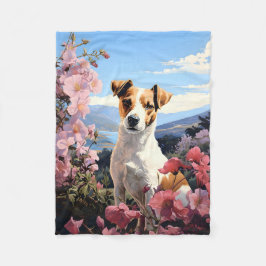 Cobertor De Velo Uma Haven Floral de Jack Russell Terrier