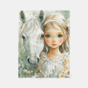 Cobertor De Velo Uma Menina com um Cavalo