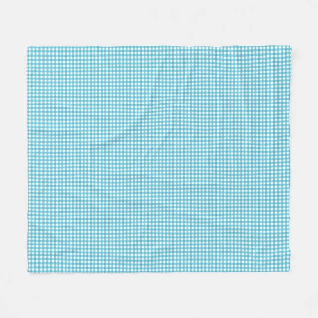 Cobertor De Velo Uma tela estampada com xadrez gingham azul e branc (Frente (Horizontal))