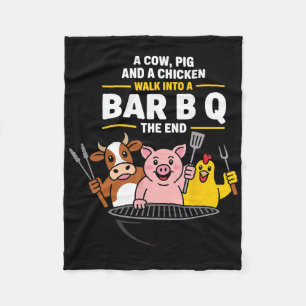 Cobertor De Velo Uma Vaca, Um Porco E Uma Galinha Entram Em Um Chur