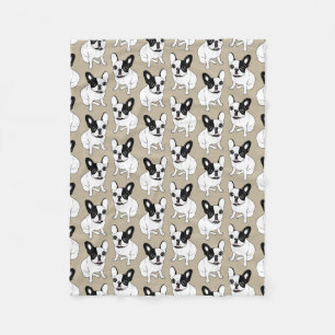 Cobertor De Velo Único Frenchie Pied rajado encapuçado