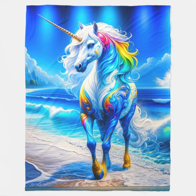 Cobertor De Velo Unicorn Art (Frente)