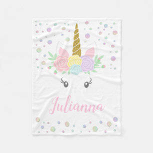 Cobertor De Velo Unicorn Baby Blanket Personalizado