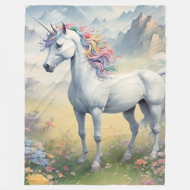 Cobertor De Velo Unicorn Fleece Blanket (Frente)