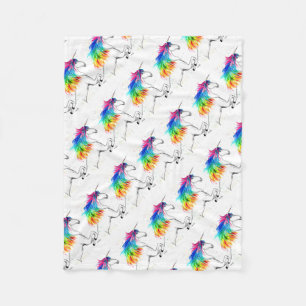 Cobertor De Velo Unicorn Kids Girly Magical Cute Girls Watercolor
