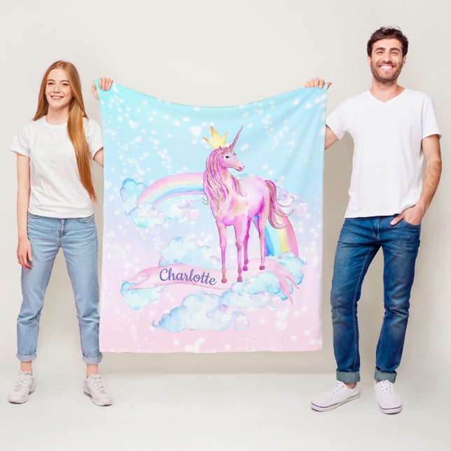Cobertor De Velo Unicorn Princesa Personalizada Unicorn Blanket (In Situ)